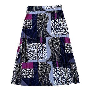 Ellen Tracy women's LG stretchy multi-color long maxi skirt casual dressy